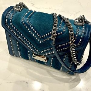 Michael Kors Suede, Leather and Reptile Studded Bag